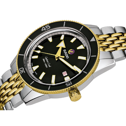 Royal captain cook automatic black two tone gold
