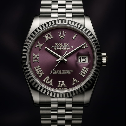 Luxury Datejust 40 mm Aubergine Roman Diamond