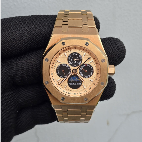 Luxury Oak Perpetual Calendar Watch
