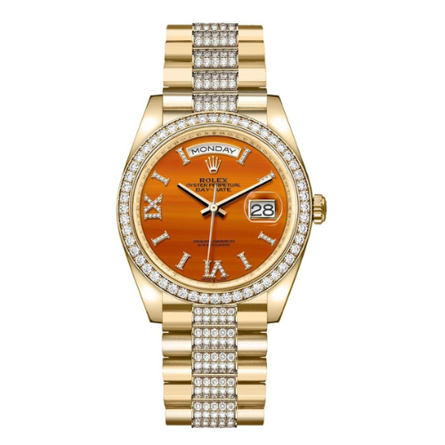 Luxury Day-Date 36 Carnelian Dial Yellow Gold